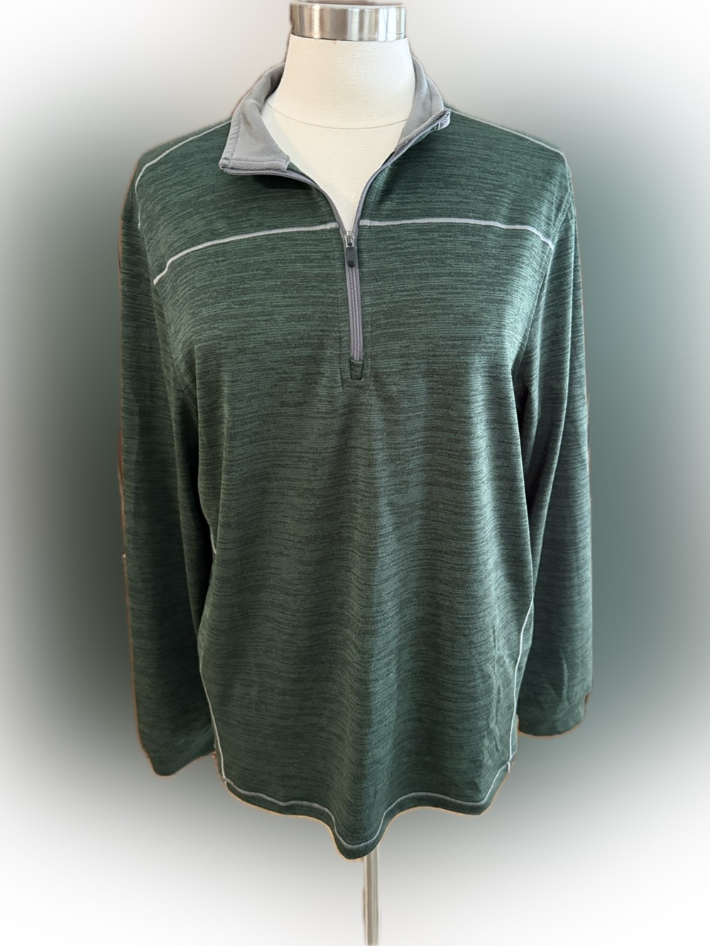 Pebble Beach Dark Green Quarter-Zip Pullover Medium
